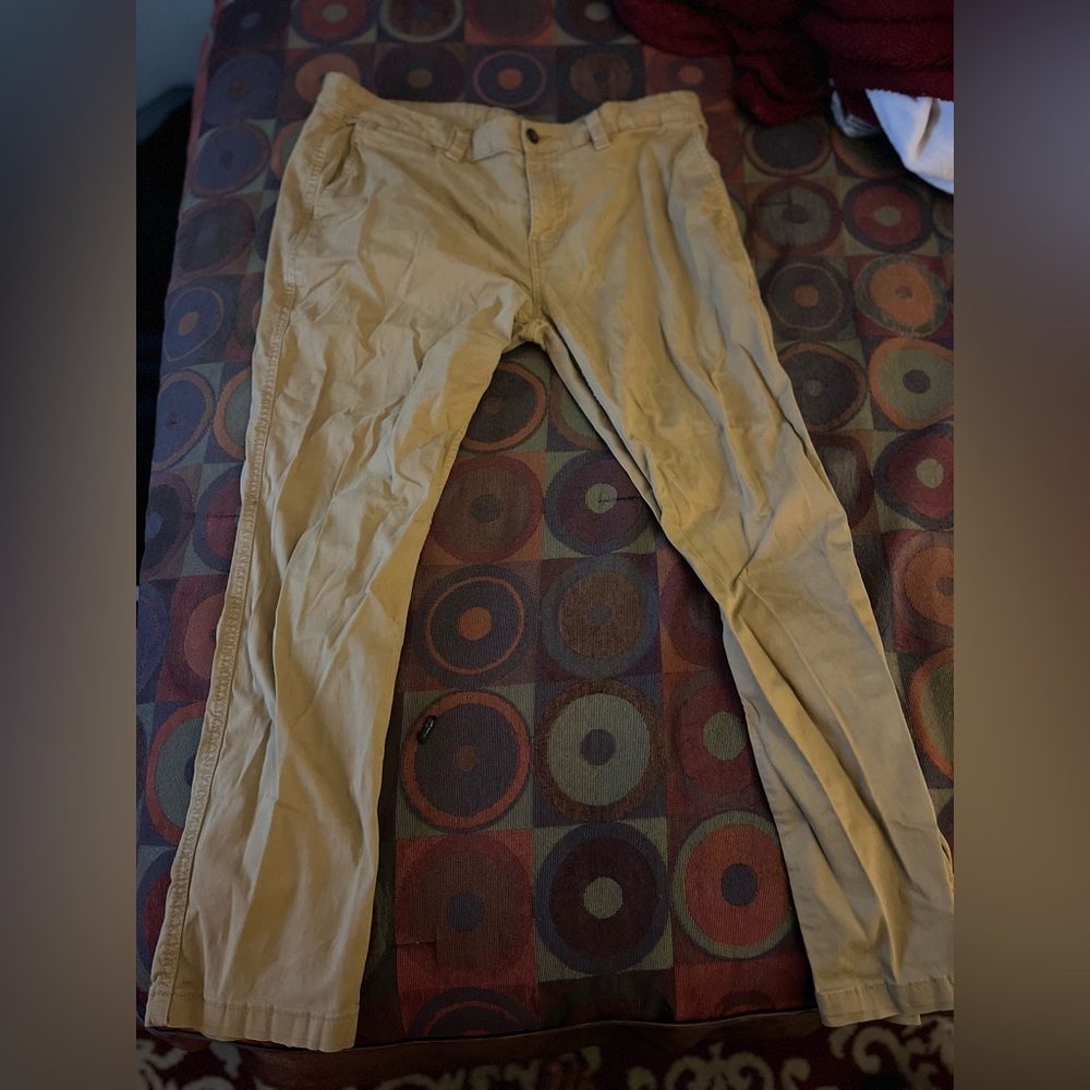 George Slim Khaki Men Pants